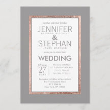 Eenvoudige roze gouden omlijning leigrijze trouw