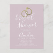 Eenvoudige roze gouden ring bruiloftfeest briefkaart (Voorkant)