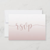 Eenvoudige Roze Gradiënt Kalligrafie Wedding RSVP (Voorkant)