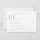 Eenvoudige Roze Gradiënt Kalligrafie Wedding RSVP (Achterkant)