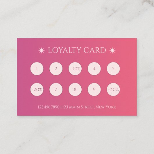 Eenvoudige Roze Gradiënt Make-up Artiest Marketing Klantenkaartje (Achterkant)