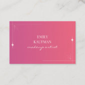 Eenvoudige Roze Gradiënt Make-up Artiest Marketing Klantenkaartje (Voorkant)