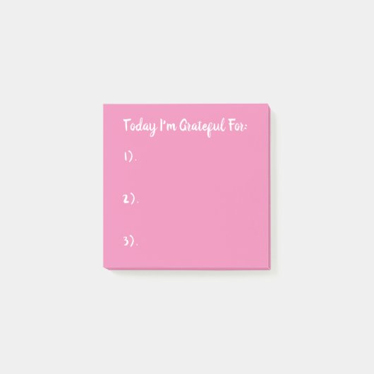 Eenvoudige roze gratitude post-it® notes (Voorkant)