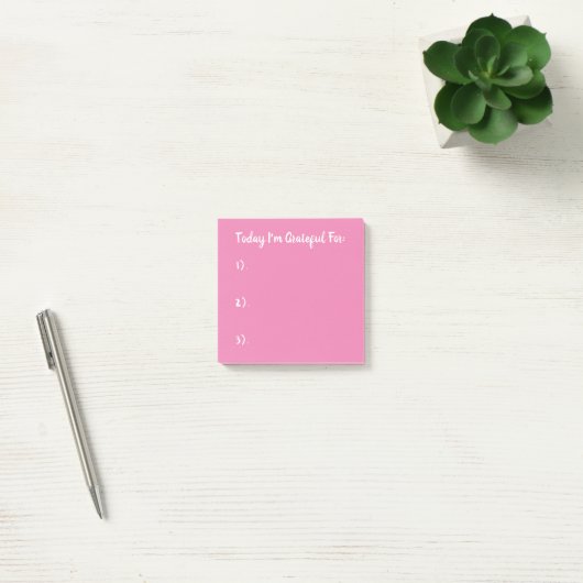 Eenvoudige roze gratitude post-it® notes (Kantoor)