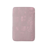 Eenvoudige roze grijze Abstracte Jouw naam Badmat (Voorkant Verticaal)