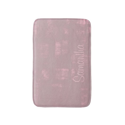 Eenvoudige roze grijze Abstracte Jouw naam Badmat (Voorkant Verticaal)