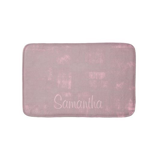 Eenvoudige roze grijze Abstracte Jouw naam Badmat (Voorkant)