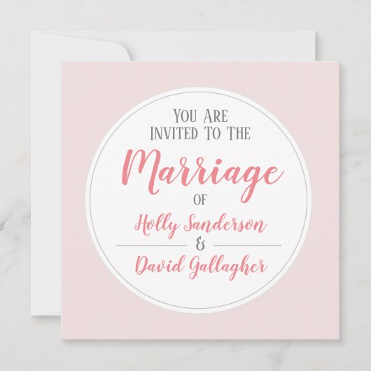 Eenvoudige roze grijze en witte dag kaart (Voorkant)