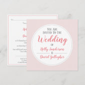 Eenvoudige roze grijze en witte dag kaart (Voorkant / Achterkant)