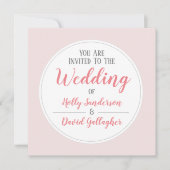 Eenvoudige roze grijze en witte dag kaart (Voorkant)