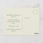 Eenvoudige Roze Groene Aankondiging Adreswijziging Briefkaart (Achterkant)