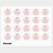 Eenvoudige roze handgeschreven harten Klant Dank u Ronde Sticker (Vel)