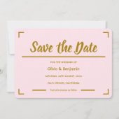 Eenvoudige Roze Handgeschreven Script Bruiloft Save The Date (Voorkant)