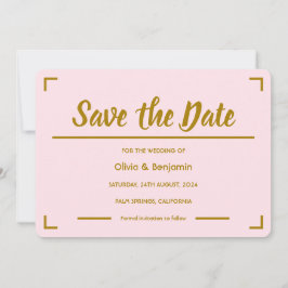 Eenvoudige Roze Handgeschreven Script Bruiloft Save The Date