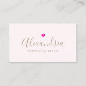 Eenvoudige roze handgeschreven script kalligrafie visitekaartje (Voorkant)