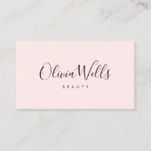 Eenvoudige roze handgeschreven script sociale medi visitekaartje (Voorkant)