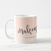 Eenvoudige, roze handgeschreven scriptkalligrafie koffiemok (Links)