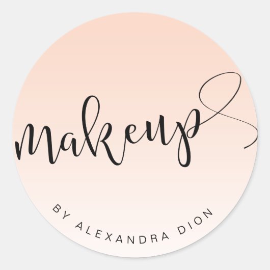 Eenvoudige, roze handgeschreven scriptkalligrafie ronde sticker (Voorkant)