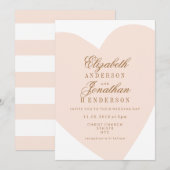 Eenvoudige roze hardekalligrafie Weddenschap Kaart (Voorkant / Achterkant)