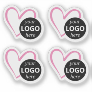 Eenvoudige Roze Hart Gevormde Logo Afbeelding Sjab Sticker