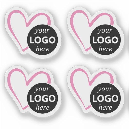 Eenvoudige Roze Hart Gevormde Logo Afbeelding Sjab Sticker (Voorkant)