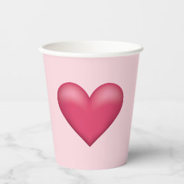Eenvoudige Roze Hart Illustratie Op Licht Roze Papieren Bekers