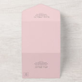 Eenvoudige Roze Hart Moderne Bruiloft All In One Uitnodiging (Buitenkant)