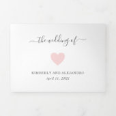 Eenvoudige Roze Hart Moderne Bruiloft Drieluik Uitnodiging (Cover)