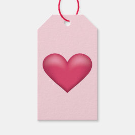 Eenvoudige roze hart op een lichtroze achtergrondk cadeaulabel