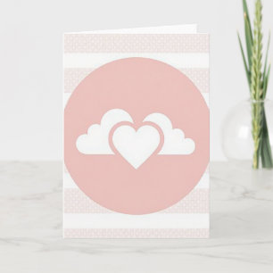 Eenvoudige Roze Hart Wolken Kaart