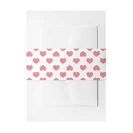 Eenvoudige Roze Harten Minimalistisch Uitnodigingen Wikkel