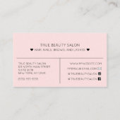 Eenvoudige Roze Harten Typografie Verwijzing Visitekaartje (Achterkant)