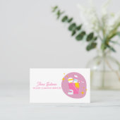 Eenvoudige Roze Huis Schoonmaak Diensten Visitekaartje (Staand voorkant)