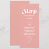Eenvoudige Roze Huwelijksmenu Menu (Voorkant / Achterkant)