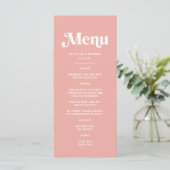 Eenvoudige Roze Huwelijksmenu Menu (Staand voorkant)