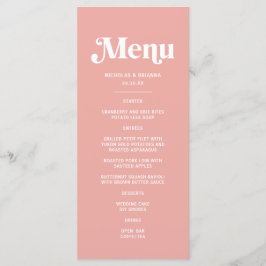 Eenvoudige Roze Huwelijksmenu Menu
