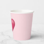 Eenvoudige roze illustratie van het hart op lichtr papieren bekers (Links)