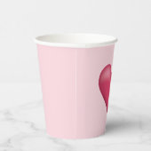 Eenvoudige roze illustratie van het hart op lichtr papieren bekers (Rechts)
