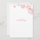 Eenvoudige roze kersenbloesem bloemenbruiloft kaart (Achterkant)