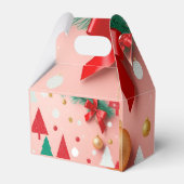 Eenvoudige roze kerst bedankdoosjes (Voorkant Zijde)