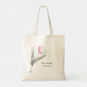 Eenvoudige roze lente-tulp-bruiloft tote bag (Achterkant)