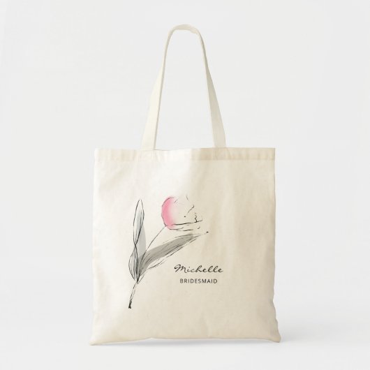 Eenvoudige roze lente-tulp-bruiloft tote bag (Voorkant)