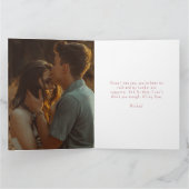 Eenvoudige roze Liefde Liefde Valentijnse Foto Kaart (Binnen)