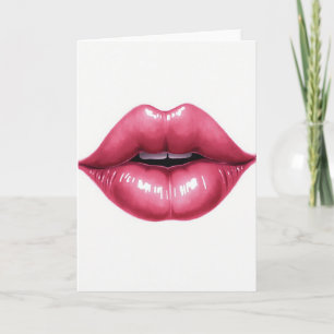 Eenvoudige Roze Lippen Kus Kaart
