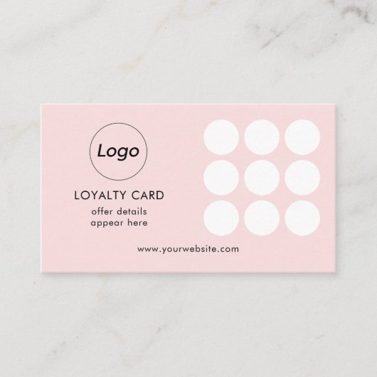 Eenvoudige roze Logo-logo Visitekaartje (Voorkant)