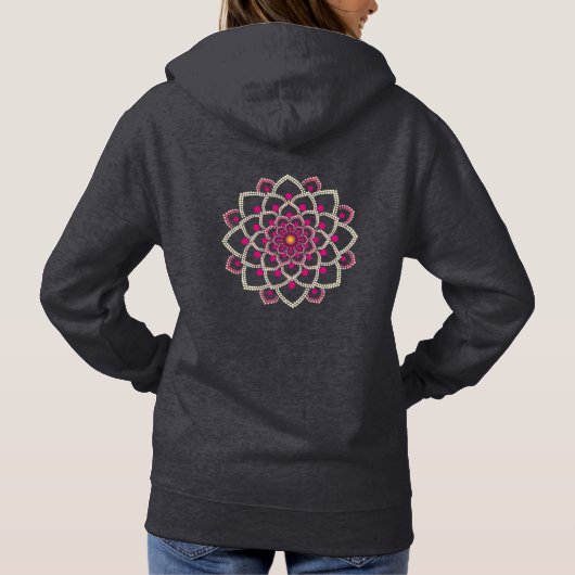 Eenvoudige roze Mandala Hoodie (Achterkant)