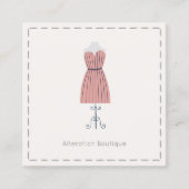 Eenvoudige roze mannequin wijzigingen vierkante visitekaartje (Voorkant)