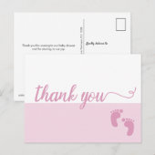 Eenvoudige roze meisjesvoeten van het Manuscript D Aankondigingskaart (Voorkant / Achterkant)