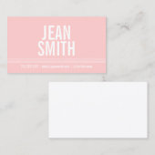 Eenvoudige roze, minimale oproepkaart contactkaartje (Voorkant / Achterkant)