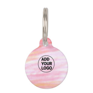 Eenvoudige roze minimale waterverf voeg logo bedri huisdierpenning
